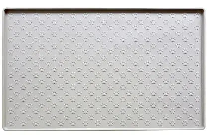 Vattentät Matta för Hund & Katt | Halkfri Silikonmatta för Mat- & Vattenskålar - Beige / Large