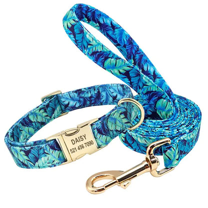 Hund halsband set - Blue Set / Large