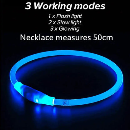 LED hundhalsband - 50cm - Pet Modesti