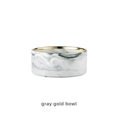 Marbling Ceramic Double Skål - Gray Gold Bowl / 5 x 13 CM