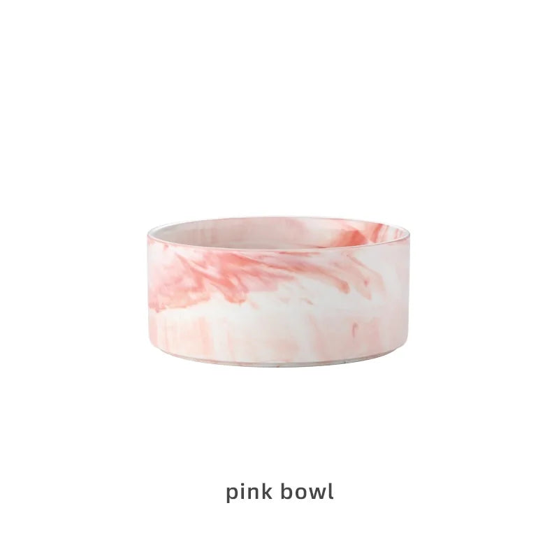 Marbling Ceramic Double Skål - Pink Bowl / 7 x 15.5 CM